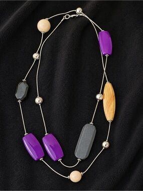 Geometric Multi Strand Statement Necklace